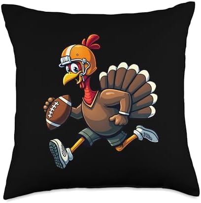 Thanksgiving Football Player Thanksgiving Football Turkey Throw Pillow by Unknown