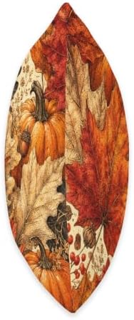 Vintage Autumn Pumpkin & Maple Leaves Fall Pattern Throw Pillow - Image 2