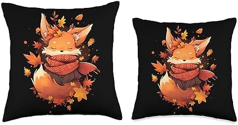 Fall Vibes Autumn Season Fox Fall Season Autumn Leaves Thanksgiving Throw Pillow, 18x18, Multicolor - Image 3