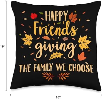 Happy Friendsgiving Friends & Family Fall Thanksgiving Throw Pillow - Image 4