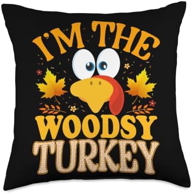 Thanksgiving Turkey I'm The Woodsy Matching Throw Pillow by Unknown