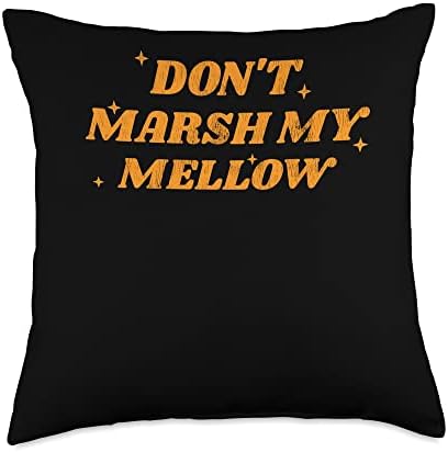 Don't marsh my mellow Cute Fall Women's Thanksgiving Throw Pillow by Unknown