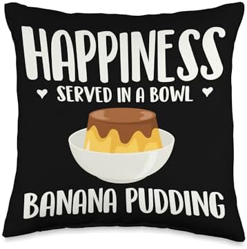 Thanksgiving - Banana Pudding Puding Lover Designs Dessert Banana Cream Pudding Lover Throw Pillow, 16x16, Multicolor by Unknown