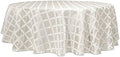 Lenox Laurel Leaf Tablecloth, Platinum - 90"W x 90"L Round by Lenox