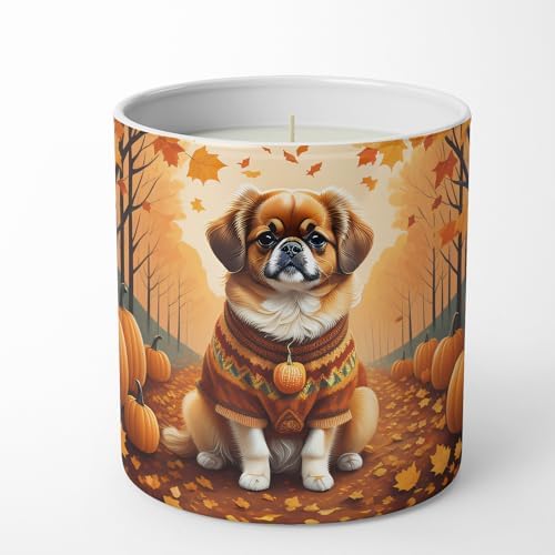 Caroline's Treasures DAC1076CDL Tibetan Spaniel Fall Decorative Soy Candle Nature Soy Wax Essential Oil Home Decor Ideal for Bedroom Kitchen Bath Office Gift, 10 oz - Image 4