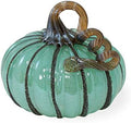 Boston International Handblown Glass Pumpkin Tabletop Décor, 5.75 x 5.25-Inches, Blue Autumn by BostonInternational