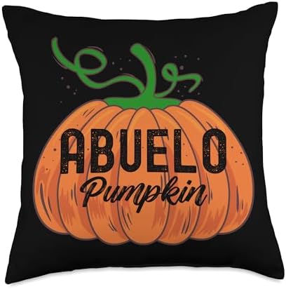 Funny Halloween Costume Holiday Party Store Abuelo Pumpkin Funny Halloween Family Costume Thanksgiving Throw Pillow, 18x18, Multicolor by Unknown