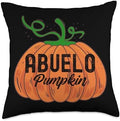 Funny Halloween Costume Holiday Party Store Abuelo Pumpkin Funny Halloween Family Costume Thanksgiving Throw Pillow, 18x18, Multicolor by Unknown