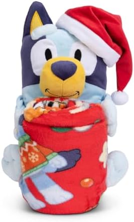Northwest Character Hugger Pillow & Silk Touch Throw Blanket Set, 40" x 50", Bluey Festive Sweaters