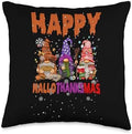 Halloween Thanksgiving Xmas Gnome Costume Happy Hallothanksmas Halloween Thanksgiving Xmas Gnome Throw Pillow, 16x16, Multicolor by Unknown