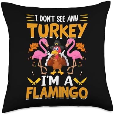 Funny Thanksgiving Turkey Gift for Men Women Kids Boys Girls Throw Pillow by Unknown