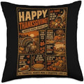 Happy Thanksgiving Grateful Hearts Blessed Lives Throw Pillow by Unknown