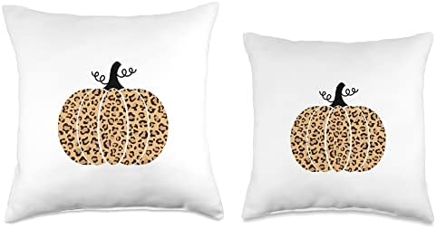 Funny Leopard Pumpkin Fall Y'all Thanksgiving Day Throw Pillow, 16x16, Multicolor - Image 3