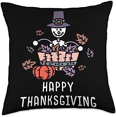 Happy Thanksgiving Day Blessed Thankful Holiday Feast Fall Throw Pillow by Unknown