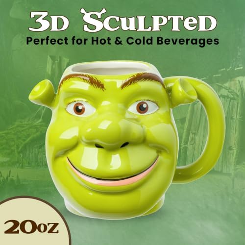 Silver Buffalo Shrek, 3D Ceramic Sculpted Mug, 20oz