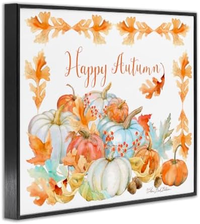 Autumn Pumpkin Harvest Foliage Border, 24 x 30 Inch Framed Giclée Print - Image 2