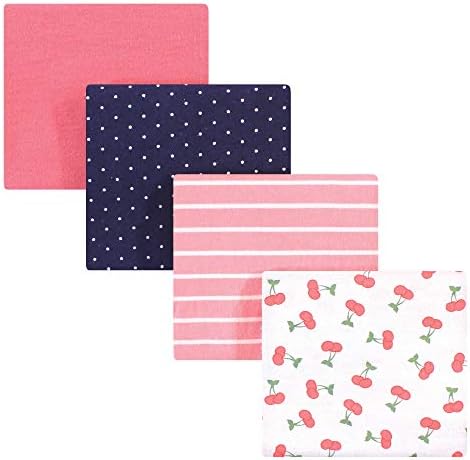 Hudson Baby Unisex Baby Cotton Flannel Receiving Blankets, Cherry, One Size by HudsonBaby