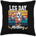 Leg Day Matters Funny Turkey Workout Thanksgiving Exercise Throw Pillow by Unknown