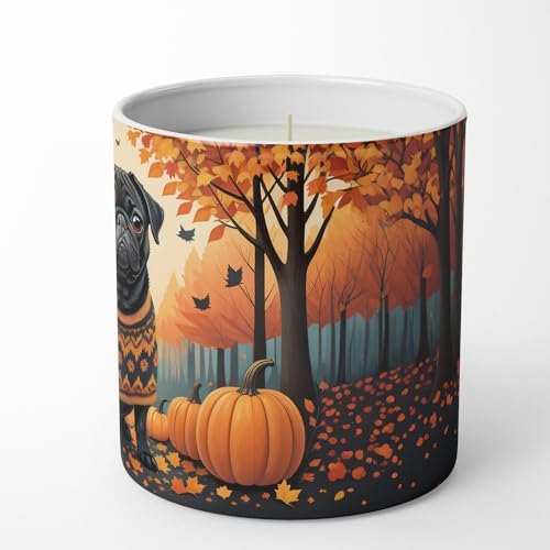 Caroline's Treasures DAC1064CDL Black Pug Fall Decorative Soy Candle Nature Soy Wax Essential Oil Home Decor Ideal for Bedroom Kitchen Bath Office Gift, 10 oz - Image 5