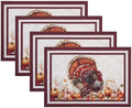 Autumn Heritage Turkey Engineered Placemats, Set of 4, Multicolor - 13" W x 19" L by ElreneHomeFashions