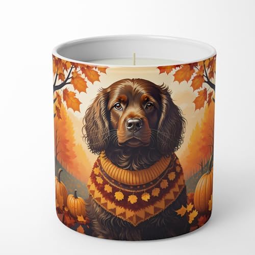Caroline's Treasures DAC1027CDL Boykin Spaniel Fall Decorative Soy Candle Nature Soy Wax Essential Oil Home Decor Ideal for Bedroom Kitchen Bath Office Gift, 10 oz by CarolinesTreasures