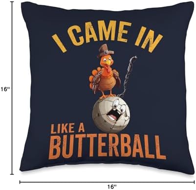 Butterball Turkey Thanksgiving Gift Store I Came in Like A Butterball Thanksgiving Turkey Women Men Throw Pillow, 16x16, Multicolor - Image 4