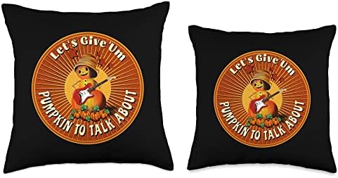 Let's Give 'Um Pumpkin | Funny Thanksgiving, Halloween, Fall Throw Pillow - Image 3