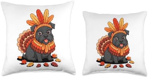 Thanksgiving Turkey Standard Schnauzer Throw Pillow - Image 3
