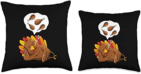 Turkey Sleeping Thanksgiving Day Funny Bird Fall Autumn Throw Pillow - Image 3