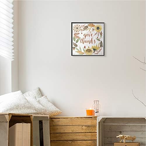 Whimsical Harvest Gratitude Typography, 12 x 12 Inch Framed Giclée Print - Image 3