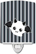 Caroline's Treasures BB6964CNL Halloween Ghost Bat Ceramic Night Light Compact, UL-Certified, Ideal for Bedroom, Bathroom, Nursery, Hallway, Kitchen, 6x4x3, Multicolor