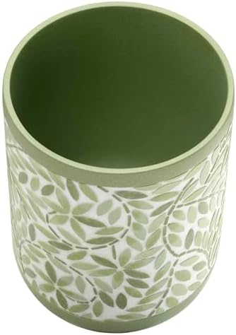Avanti Linens - Wastebasket, Resin Accessories, Guest Bathroom Essentials (Stratford Collection, Green)