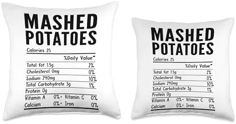 Mashed Potatoes Nutrition Facts Thanksgiving Family Matching Throw Pillow - Image 3