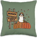Berner Pumpkin Patch BMD Dog Lovers Thanksgiving Halloween Throw Pillow by Unknown