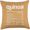 Quinoa Nutrition Fact Funny Thanksgiving Christmas Throw Pillow by Unknown