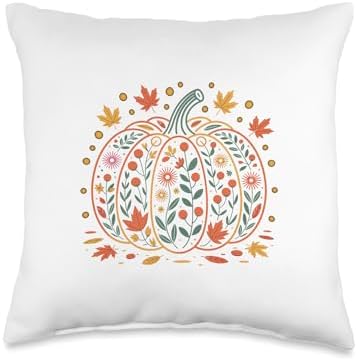 Fall Women Vintage Pumpkin Autumn Graphic Thanksgiving 2025 Throw Pillow by Unknown