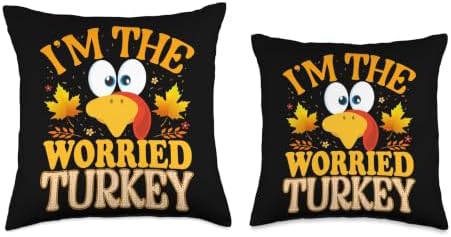 Thanksgiving Turkey I'm The Worried Matching Throw Pillow - Image 3