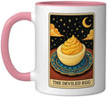 The Deviled Egg Tarot Card Ceramic Mug, Pink/White, 11oz by Unknown