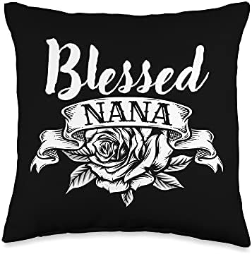 Rose Thanksgiving Mothers Day Jesus Devotee Blessed Nana Throw Pillow by Unknown