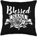 Rose Thanksgiving Mothers Day Jesus Devotee Blessed Nana Throw Pillow by Unknown
