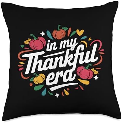 In My Thankful Era Friendsgiving Thanksgiving Throw Pillow by HadleyDesigns