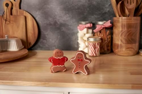 Primitives by Kathy Gingerbread Holiday Ceramic Salt and Pepper Shaker Set - Image 3