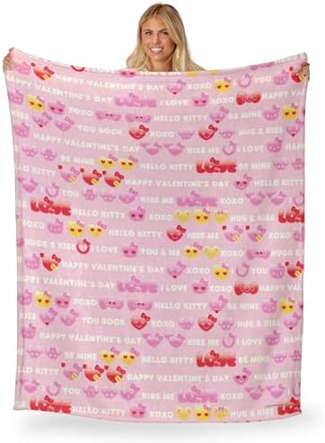 Northwest Hello Kitty Silk Touch Throw Blanket, 50" x 60", XOXO Kitty