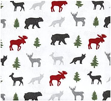 Hudson Baby Unisex Baby Cotton Flannel Receiving Blankets, Woodland Christmas, One Size - Image 3