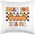 Retro Groovy Here For The Pie Thanksgiving Pumpki Retro Groovy Here for The Pie Thanksgiving Pumpkin Fall Vibe Throw Pillow, 16x16, Multicolor by Unknown