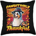 BCC Australian Shepherd Shirts & Dog Lover Gifts Australian Shepherd Dog Scarf Pilgrim Happy Thanksgiving Throw Pillow, 18x18, Multicolor by Unknown