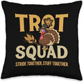 2025 Thanksgiving Trot Squad Holiday Humor Festive Turkey Throw Pillow by Unknown