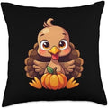 Baby Turkey Thanksgiving Turkey Thanksgiving Turkey Baby Throw Pillow by Unknown