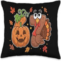 67 Thanksgiving Meme Six Seven Funny Turkey Pumpkin Throw Pillow by Unknown