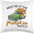 Meet Me at The Pumpkin Patch Pickup Fall Thanksgiving Xmas Throw Pillow by Unknown